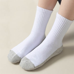 Tất Cotton Trẻ Em Cho Bé Trai Quần Áo Dệt Kim Thể Thao Màu Trắng Cho Mùa Xuân Mùa Thu Cuộc Sống Hàng Ngày Tại Nhà Trường Học 4-16 Tuổi Thanh Thiếu Niên