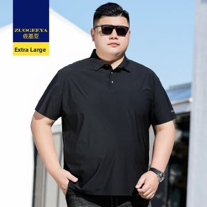 Zuogeeya | Summer Ice Silk Thin Fit Mens Business Short Sleeve Polo Shirt XL Size