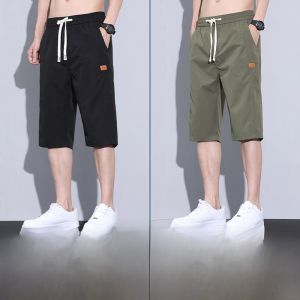 ROMON | Lormen Ice Silk Mens Shorts Summer Thin Breathable Sporty Loose Casual Straight Leg Seven-Foot Pants