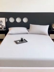 ผ้าปูที่นอนสีพื้น 6/5/3.5/3ฟุต ผ้าปูกันไรฝุ่น มียางรัดมุมทั้ง 4 ด้าน