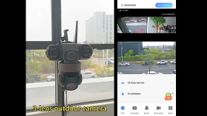 V380 Pro 4G SIM Three Lens CCTV Camera Outdoor 4K HD Three Screen View Auto Tracking PTZ IP Camera