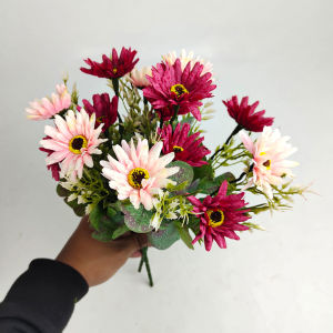 Bunga Aster Holland Cabang 7 Daisy Flower Artificial Bunga Buket Flower for Hand Bucket Imitasi kain untuk Hiasan Kamar Cafe dekorasi Rumah dan Pelaminan atau Dekorasi Wedding artificial Import palsu kain premium termurah