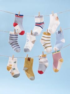 [5 Pairs] Kids Socks Baby Casual Cute Cotton 1-3 Years Old | Stockin Budak Sarung Kaki | 童袜