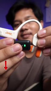 Jeep JP-EC006 Headphone Konduksi Tulang Tahan Air IPX5 Nirkabel Telinga Terbuka Headphone Konduksi Udara Earphone Nirkabel Bluetooth 5.3 - Headset Nirkabel Telinga Terbuka Olahraga Tahan Keringat dengan Mikrofon untuk Bersepeda Lari Gym