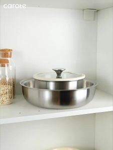 CAROTE | Stainless Steel Non-coated Removable Handle Pots Set