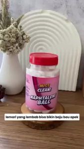 "Miss Clean Pengusir Serangga Naphthalene Anti Ngengat Kecoa Semut dan Serangga Lainnya - 200 Gram - Aroma Segar - Aman untuk Pakaian dan Lemari -