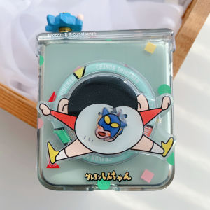 เคสโทรศัพท์ Samsung ZFlip7/6 แบบพับได้ด้วยแม่เหล็ก ปกป้องดีไซน์การ์ตูน Kawaii ของ Purax สำหรับ Xiaomi MixFlip Oppo FindN3 Flip Honor MagicV Flip