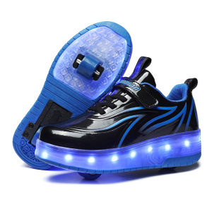 Mesh Breathable Kids Heelys Four-Wheel Girl Deformation Skates Adult Double-Wheel Boy the Skating Shoes Student