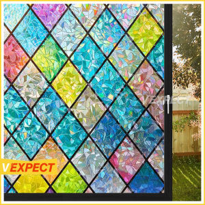 Rainbow Window Film Sticker 3d Glass Film Sticker for Window Door Decoration No Glue Reusable Privacy Glass Sticker