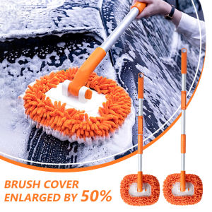 SEAMETAL Three-section Telescopic Car Washing Mop Super Absorbent Aluminum Handle Cleaning Mop Car Care Detailing Clean Kit