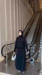 Bellania Set Soft Knit PREMIUM Setelan Baju & Rok Casual Korean Style Setelan Terbaru Baju Wanita