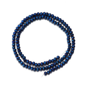 60-130pcs 3/4/6/8/10mm Electroplating Faceted Glass Beads Deep Blue Crystal Beads For Jewelry Making DIY Necklace Accessories