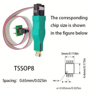 1PCS TSSOP8 MSOP8 Mini MSOP8 Chip Burning Read Write Download Cable /0.65mm Pitch /Automotive Instrument Program Connection Line