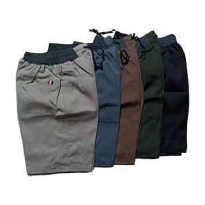 (50rb dapat 3 pcs) Celana Chino Pendek Pria Dewasa Jumbo Standar Distro Pinggang Karet Hitam Army Abu Cream Mocca Grosir Celana Murah