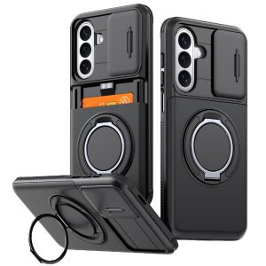 Multifunctional Wallet Phone Case W/ Magnetic Ring Stand Slide Cover For Samsung Galaxy A57 A37 A27 A17 A07 A56 A36 A26 A16 A06
