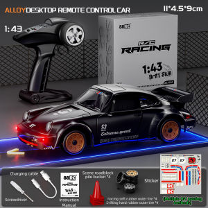 Alloy 1/43 Full Scale Rc Drift Car Gyro 4wd Mini Desktop Remote Control Car Diy Sticker Car Door Openable Toys For Boys
