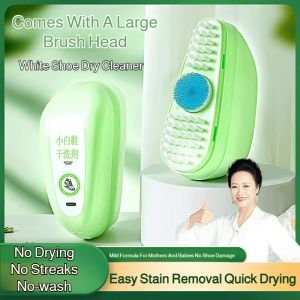 White Shoes Cleaner Stain Remover Whitening Formula For Leather Sneakers Deoxidizing Cleaning Brush Kit Restores Brightness Instant Effect