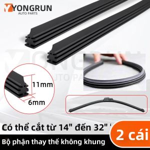 YONGRUN 2 CÁI Dải Gạt Nước Cao Su Không Xương Cho Kính Chắn Gió Ô Tô Độ Dày 6mm Kích Thước 14-32 Inch Vị Trí Đặt Phía Trước Thiết Kế Không Xương