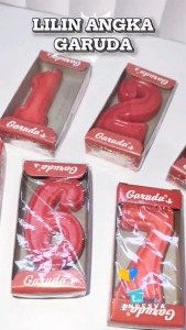 Lilin ulang tahun Angka merah / Lilin hbd Ultah Angka nomor merah / lilin angka 0 - 9 ultah