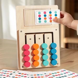 Montessori Wooden Color Shape Matching Cognition Learning Game Board Toys Early Education Children Brain Logic Thinking Develop