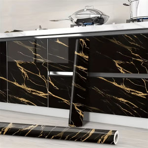 Marble-Patterned Tile Wall Stickers Self-Adhesive Suitable For Decorating Living Room TV Background Wall Simply Peel And Apply.