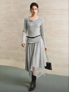 Yigue | Lace Patchwork Irregular Stylish Dress Spring New