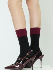Green High Tube Socks Womens Mid-Calf INS Trendy Outdoor Wear Red Color Block Spring Autumn Winter Versatile Long Socks