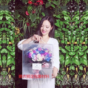 กล่องบรรจุภัณฑ์ดอกไม้สดใส่ของขวัญแบบถือได้ใส่กล่องดอกไม้ กล่องดอกไม้สด วัสดุสำหรับบรรจุภัณฑ์ดอกไม้ DIY