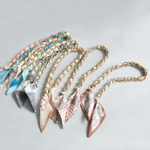 New Fashion Brand Woman Handbag Accessory Chains Detachable Shoulder Floral Print Metal Silk Straps Women Boutique Chain Handbag Handles