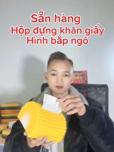 Hộp đựng giấy lau hình bắp ngô - Dụng cụ chứa khăn giấy - Decor bàn ăn phòng khách bàn làm việc