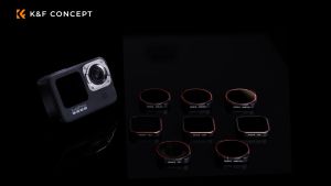 K&F Concept GOPRO Hero 9/10/11/12 Action Camera ND/PL Filter Set 4pcs ND8 / PL+ND16 / PL+ND32 / PL+ND64 / PL with Anti-reflection Green Film