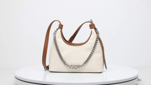 SEA CHOICE Tas Wanita PU Leather Motif Anyaman Crescent Shoulder Bag Hobo Tote Underarm & Clutch