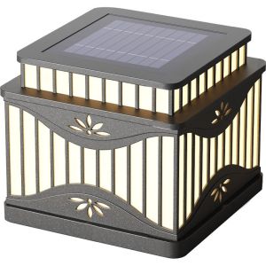 Solar Pillar Lights Outdoor Waterproof LED Wall Lamp Solar Energy Super Bright Home Decor Villa Lighting Door Modern Gate Garden