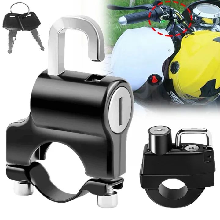 Universal Motorcycle Grip Bracket Helmet Lock Anti-theft