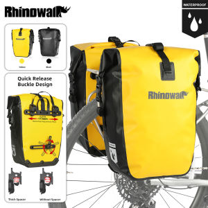 Rhinowalk Fully Waterproof Bicycle Rear Rack Pannier Bag Quick Release 25L Large Capacity 2 colors Wear resistant Cycling Travel Storage Shoulder Bag  For Mountain Road Travel Bike