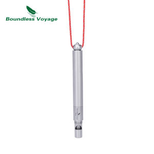 Boundless Voyage Titanium Safety Whistle with Lanyard Outdoor Survival Small Whistle Camping Saw Awl EDC Tool Ti9024O