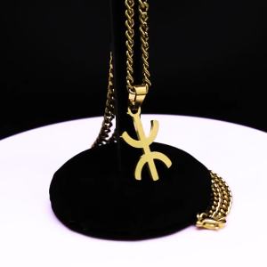 Hip Hop Africa Berbers Symbol Pendant Necklaces for Women Men Stainless Steel African Berber Kabyle Style Necklace Jewelry N1730