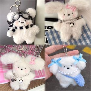 2025 Cute Pilot Little Milk Dog Creative Doll Keychain Cartoon Puppy Plush Keychain Bag Pendant Soft Unique Playful Keychain Kit