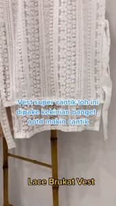 Outer Burkat Tanpa Lengan Vest Brokat Premium Lace Burkat Rompi Wanita