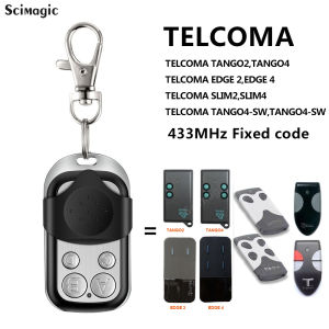 TELCOMA EDGE 2 EDGE 4 TANGO2TANGO4 SLIM2SLIM4TANGO2-SWTANGO4-SW Garage Door Remote Control 433.92MHz Fixed Code Keyfob