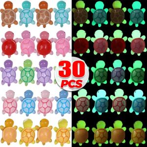 30/2pcs Mini Luminous Turtle Garden Micro Landscape Resin Crafts Glowing Tiny Turtle Miniatures Home Decoration Ornaments Gift