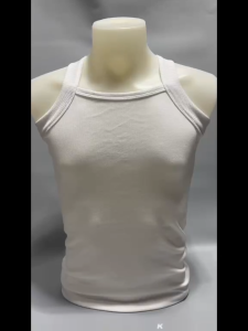 100% Cotton Mens Square Neck Tank Top Body Fit for Large Build
