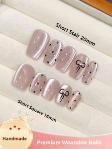 MONLEYTA | Handmade Nail Art Stickers 2025 New Style Wearable False Nails Short To Medium Length Premium Feel Spring Summer Collection