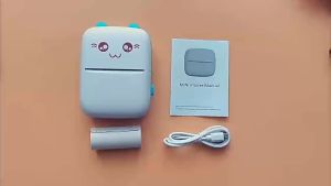 Mini Cute Thermal Printer Bluetooth Portable Label Printer Picture Foto Receipt Barcode Memo Printer for Student Childrens Gift