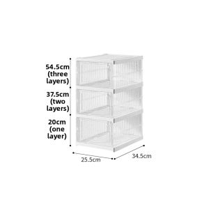 GUANGMANZHI | Foldable Flip Cover Integrated Transparent Plastic Shoe Organizer