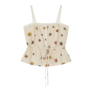 NIHAOKANONG | Áo Camisole In Hoa Ren Dành Cho Mùa Hè Nghỉ Dưỡng