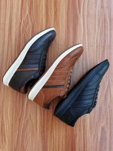 Handmade Sport Casual Shoes Upper Layer Cowhide Mens Fashionable Lace-Up Leather Shoes Wear-Resistant Low Heel Flat Bottom