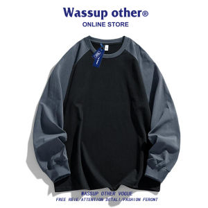 Áo Sweatshirt Nam Tay Dài Raglan Cổ Tròn Form Rộng Phong Cách Retro Mỹ