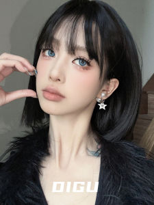 กระซิบบ้าน DIGU Airy Luxury High-End สองด้านฝังมุกต่างหูดาวสําหรับผู้หญิงที่ไม่ซ้ํากัน Minimalist ออกแบบเครื่องประดับ