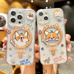 Ốp Lưng iPhone 13 plus Dog Magsafe Hấp Thụ Bảo Vệ Cho Apple 17 16 15 pro Max Huawei Mate 60 Mẫu Mới 12 Dễ Thương 11 Sáng Tạo